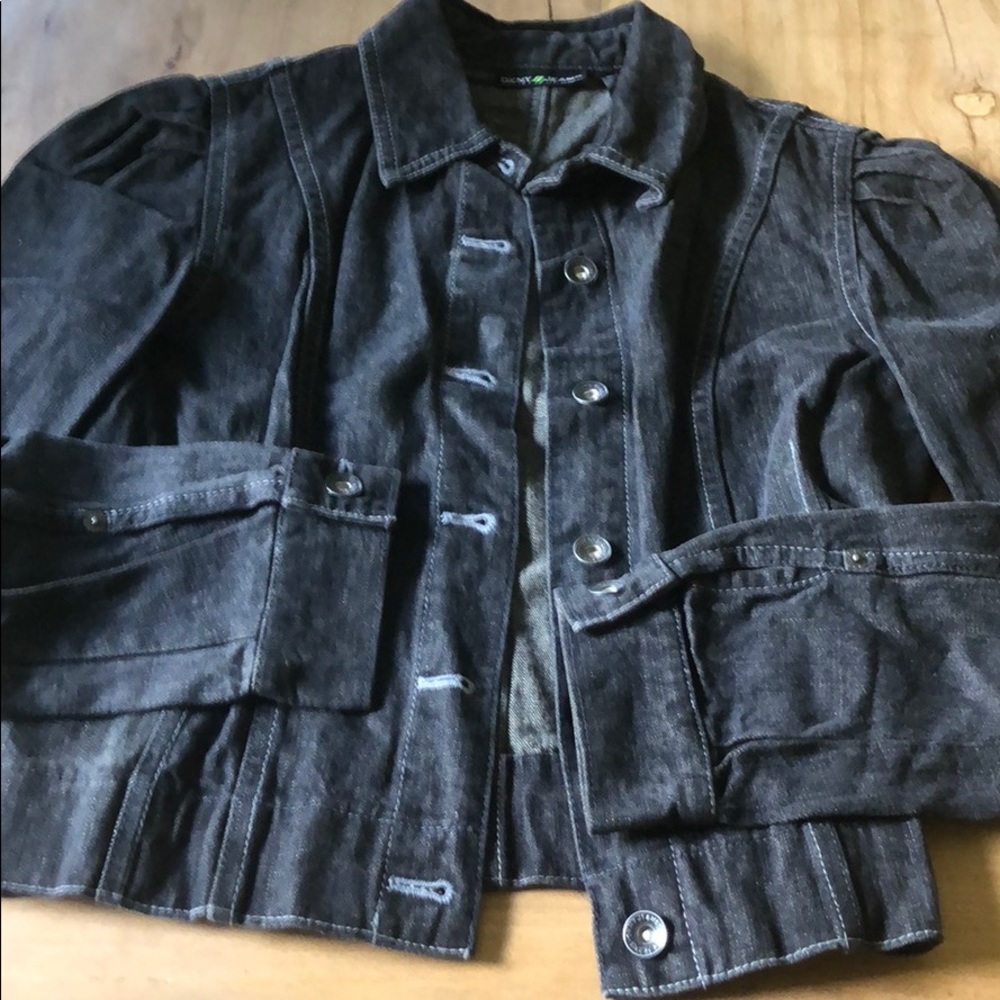 Black denim jacket by DKNY
